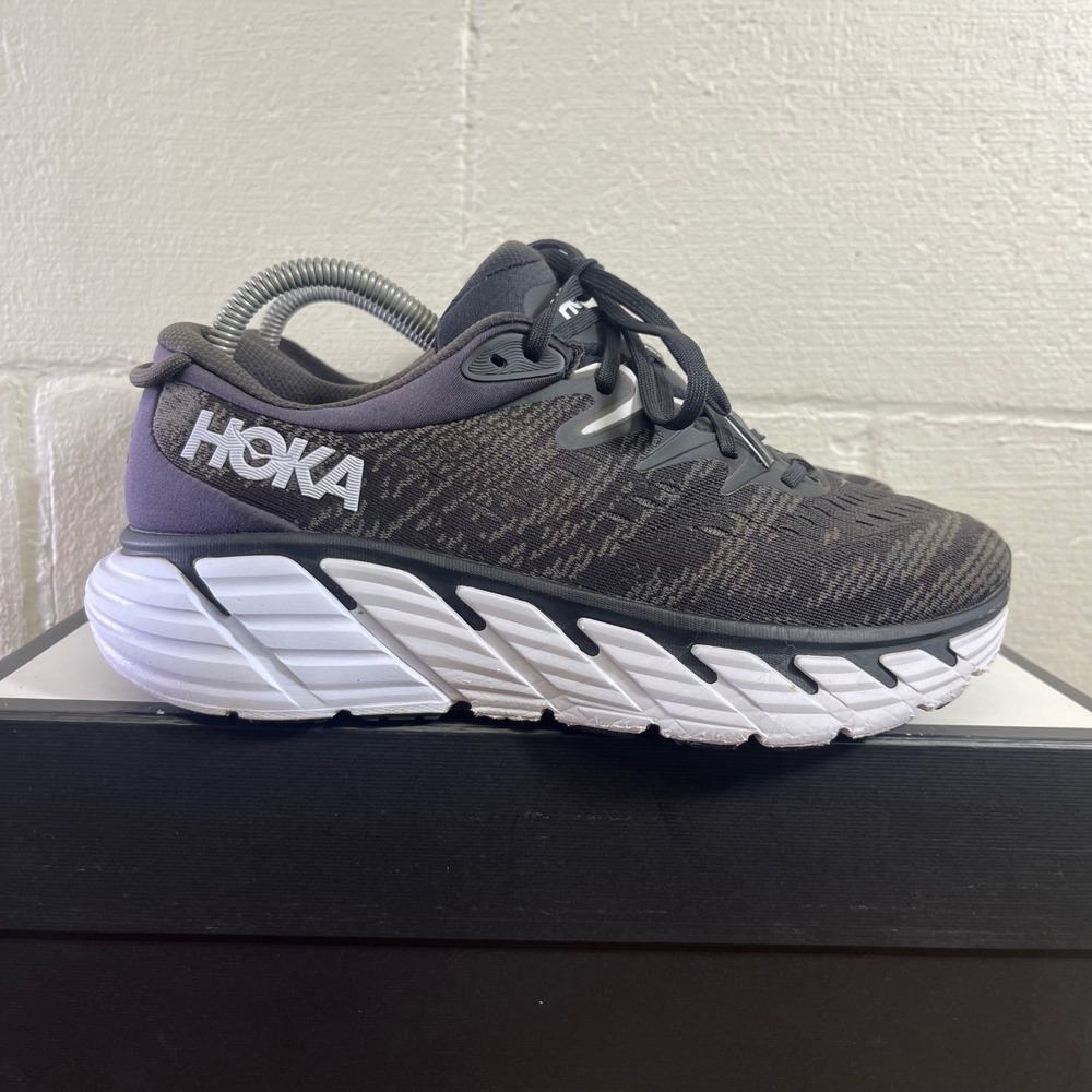Hoka One One Gaviota 4 1123199 BWHT Black White Running Shoes Women's 9.5 B